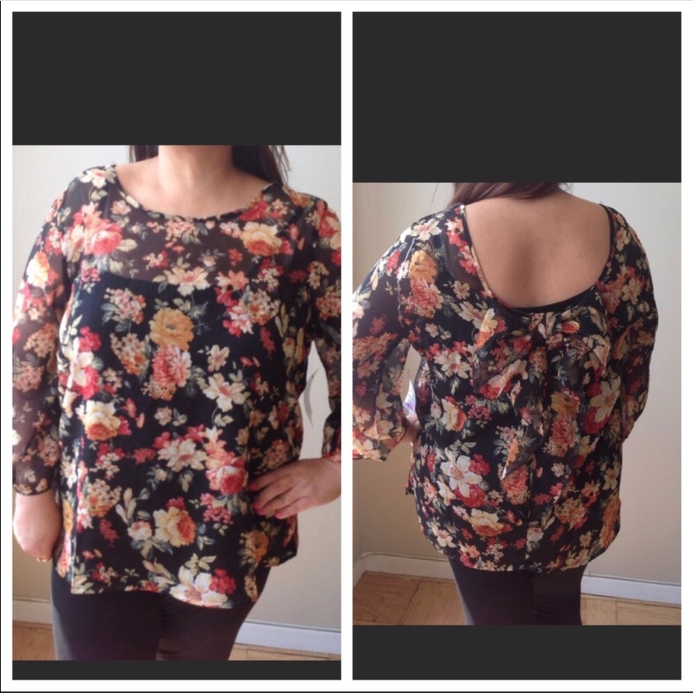 Floral print plus Sz blouse plus Sz 1X 2X - Picture 1 of 4